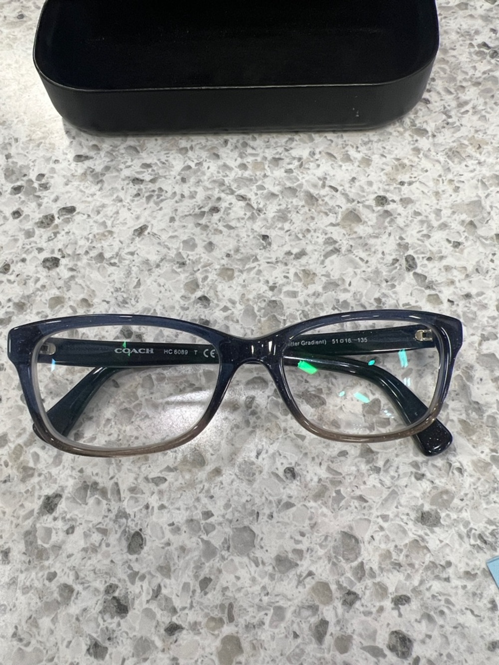 Coach Black Glitter Rectangular Eyeglasses - Picture 4 of 6